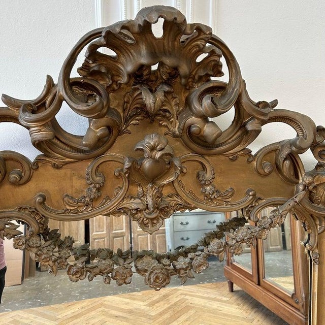Late 19th Century French Gilt Wood Mirror For Sale - Image 5 of 11