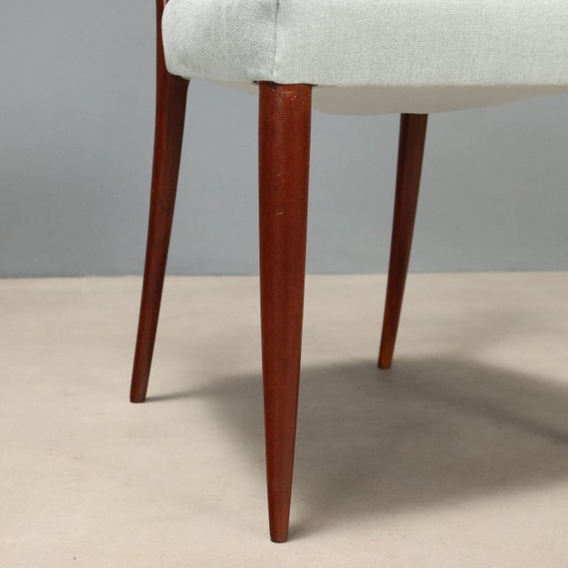 Vintage Chairs in Mahogany and Fabric, Italy, 1950s, Set of 4 For Sale - Image 6 of 9