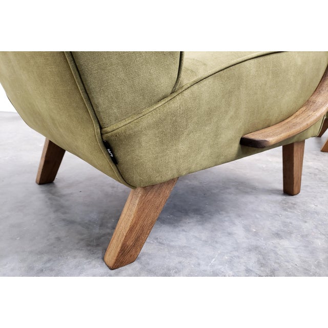 Bentwood Armchair in Forest Green Velvet by Jindrich Halabala, 1930s For Sale - Image 9 of 12