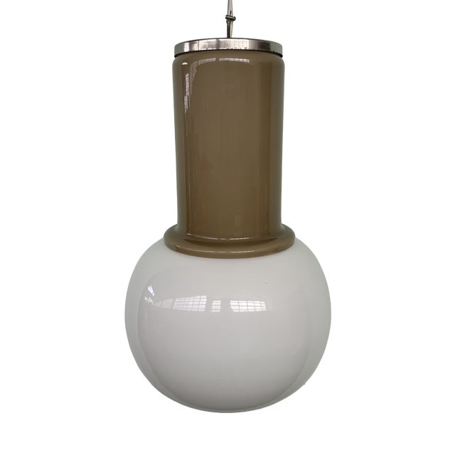 Italian Space Age Glass Pendant Lamp, 1970s For Sale