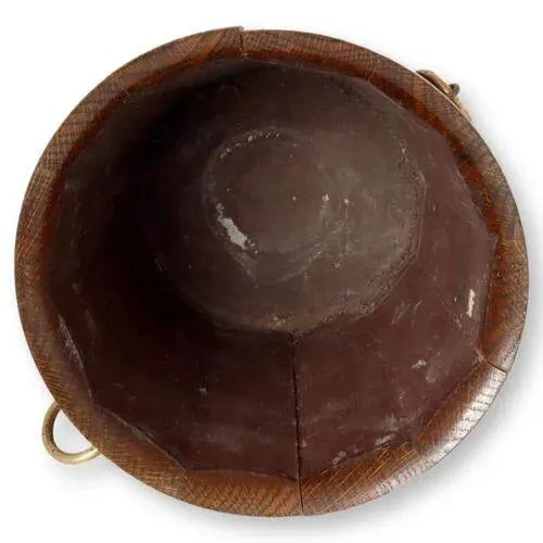 English Banded Oak Bucket/Planter For Sale - Image 4 of 7