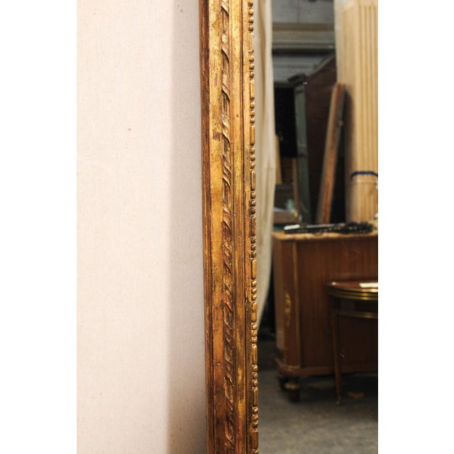 19th Century French Classical Gold Painted Wood Wall Mirror For Sale In Atlanta - Image 6 of 11