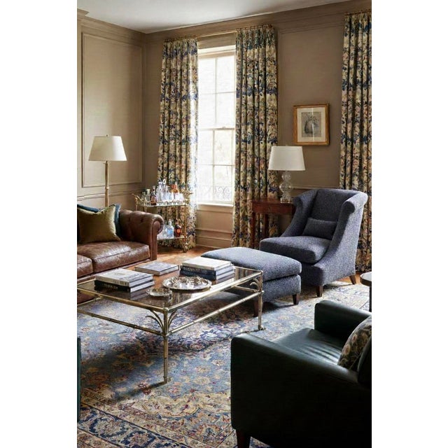 Blue Baker Furniture Thomas Pheasant Villa Club Chair and Ottoman For Sale - Image 8 of 8