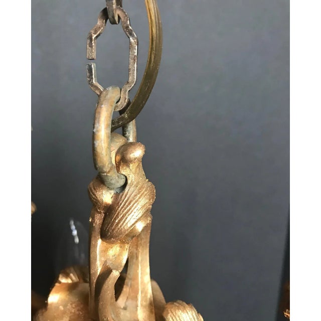 French Late 19th Century French Gilt Bronze Six-Arm Louis XV Style Chandelier, Unwired For Sale - Image 3 of 13