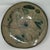 Toshiko Takaezu Shallow Bowl/Plate Abstract design with greens and blues against a neutral background. Brown-glazed bottom...