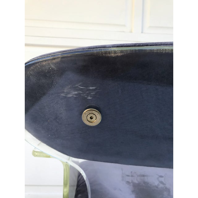 1960s Molded Lucite and Brass Kagan Style Desk Chair For Sale - Image 9 of 12