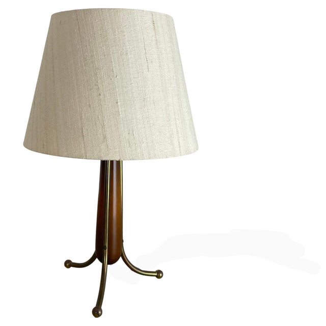 Hollywood Regency Austrian Brass Tripod Table Light, Austria, 1960s For Sale - Image 18 of 18