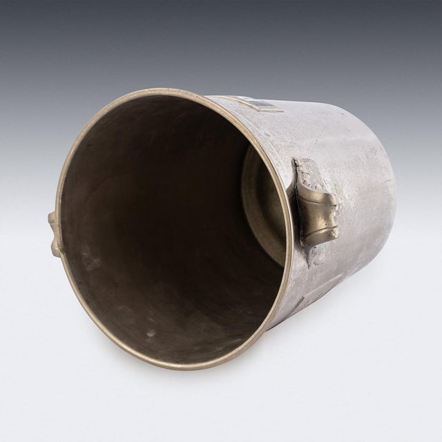 Green Vintage French Silver Plated Piper-Heidsieck Reims Champagne Cooler, 1930 For Sale - Image 8 of 13