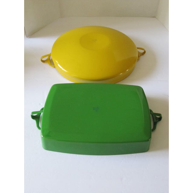 Vintage Colorful Dansk Enamel Cookware a Pair Chairish