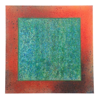 1980s Geometric Abstract Acrylic Painting on Canvas by B. Wilson, "Series: Spatter No. 1," Unframed For Sale