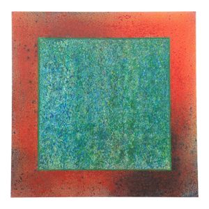 1980s Geometric Abstract Acrylic Painting on Canvas by B. Wilson, "Series: Spatter No. 1," Unframed