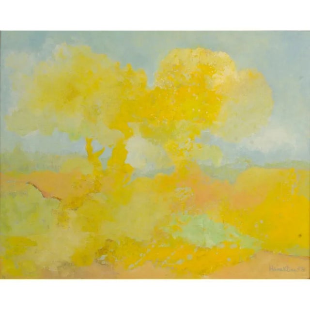 Modern 1978 "Two Trees" Abstract Landscape Acrylic Painting by Hans Kline, Framed For Sale - Image 3 of 11