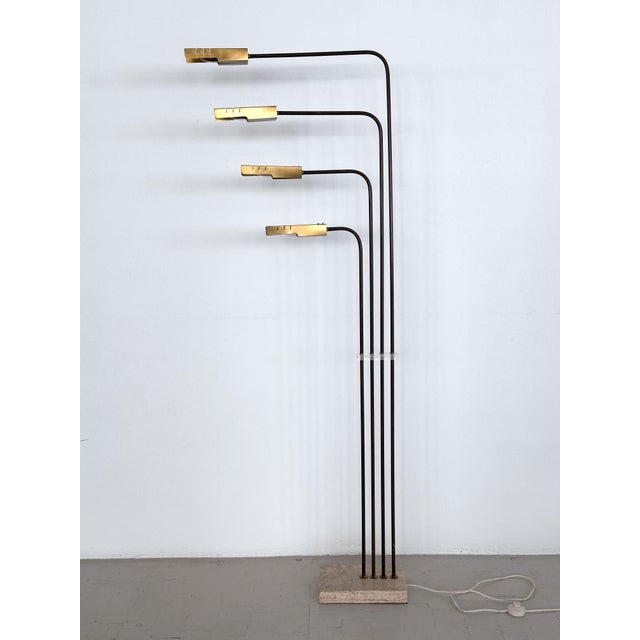 Metal Italian Travertine and Brass Floor Lamp by Goffredo Reggiani, 1960s For Sale - Image 7 of 18