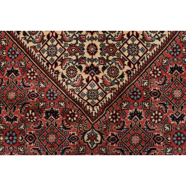Fine Bidjar Rug 8’2” X 9’7” Red Wool Vintage Traditional Hand-Knotted Carpet For Sale - Image 10 of 15
