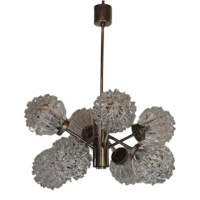 Mid-Century Hedgehog Glass Sputnik Hanging Lamp from Richard Essig, 1960s For Sale