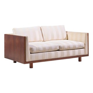 Milo Baughman for Thayer Coggin Style Mid Century Rosewood Case Loveseat Sofa For Sale