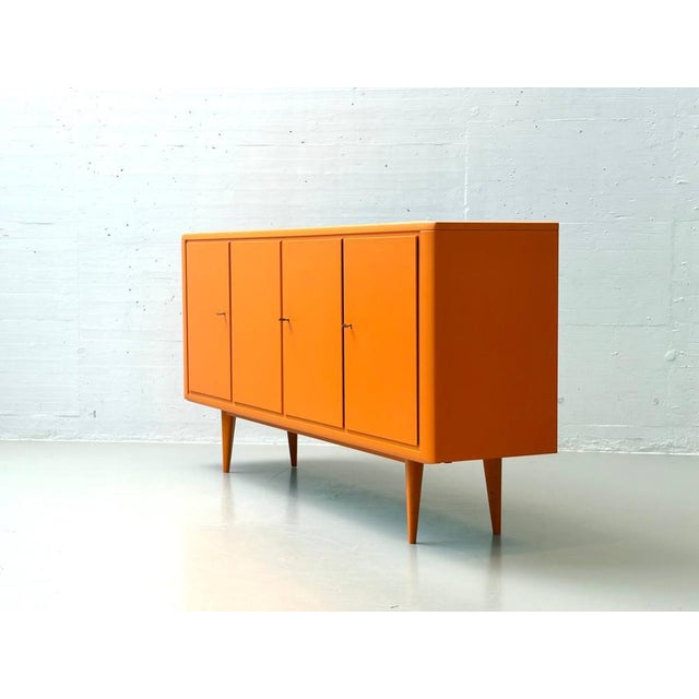 Vintage Sideboard in Bright Orange, 1960s For Sale - Image 4 of 15