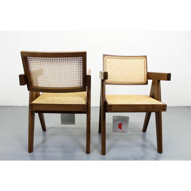 Mid-Century Modern 051 Capitol Complex Armchairs by Pierre Jeanneret for Cassina, 2010s, Set of 2 For Sale - Image 3 of 12