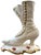 Striking oversized vintage porcelain boot sculptural accent featuring an elegant Victorian-inspired high-heel silhouette,...
