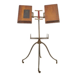 Antique Victorian Cast Iron & Oak Dictionary Stand For Sale