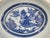 Chinese Export Canton Blue Nanking Village Armorial Porcelain Serving Bowl For Sale - Image 12 of 14