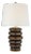 Kelly Wearstler by Visual Comfort Signature Phoebe Cordless Stacked Table Lamp in Crystal Bronze with Linen Shade For Sale
