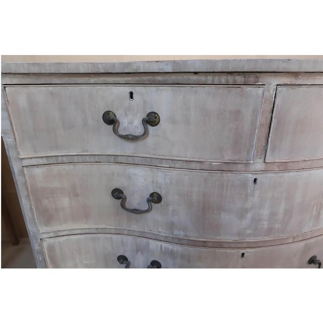 Antique Bleached Serpentine Fronted Chest of Drawers, 1780 For Sale - Image 9 of 11