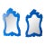 Pair Chinoiserie or Moroccan Blue Painted Wood Framed Mirrors, 1980s For Sale