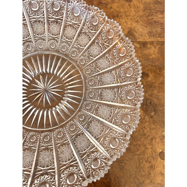 1900 - 1909 Large Antique Edwardian Cut Glass Dish, 1900 For Sale - Image 5 of 6