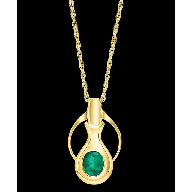 4Ct Colombian Emerald Pendent/Necklace 18 Karat Gold Estate Convertible to Ring For Sale - Image 17 of 18