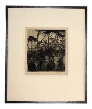 Gale Turnbull Signed Framed Etching Artwork, 1920's