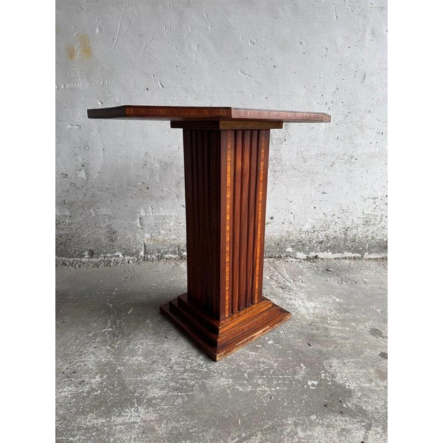 1930s Interbellum Side Table with Prominent Wood Grain, 1930s For Sale - Image 5 of 10