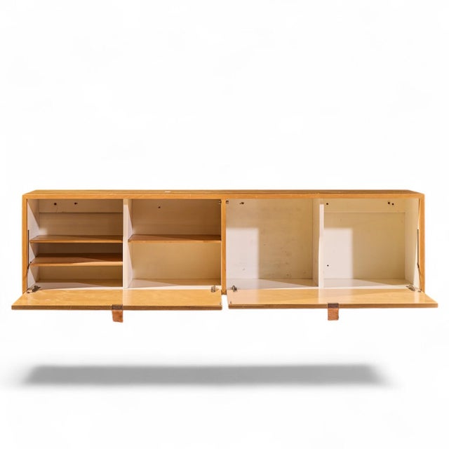 Florence Knoll 121w Mid Century Birch Hanging Credenza For Sale In Chicago - Image 6 of 9