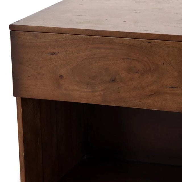 Organic in nature with mid-century undertones. Solid acacia forms a streamlined nightstand, with a single drawer plus...