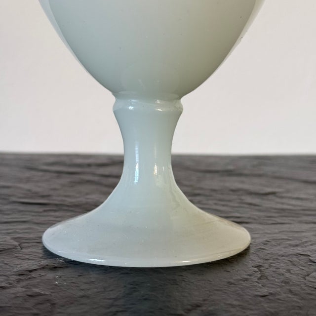 Antique French White Opaline Glass Vase For Sale - Image 4 of 6