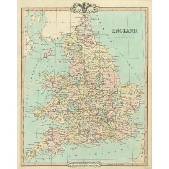 Antique Map of England and Wales, 1854 For Sale - Image 6 of 6