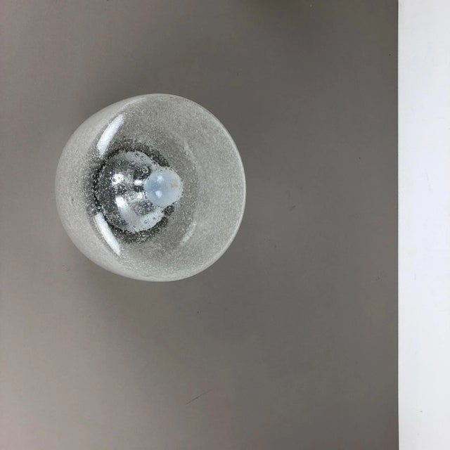 Modern German Bubble Ice Glass Cone Wall Light from Hillebrand Leuchten, 1970s For Sale - Image 3 of 18