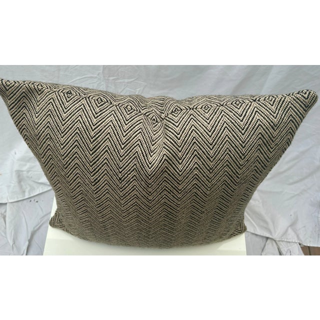 Late 20th Century Restoration Hardware Black and Beige Chevron Pattern Decorative Pillow For Sale - Image 5 of 9