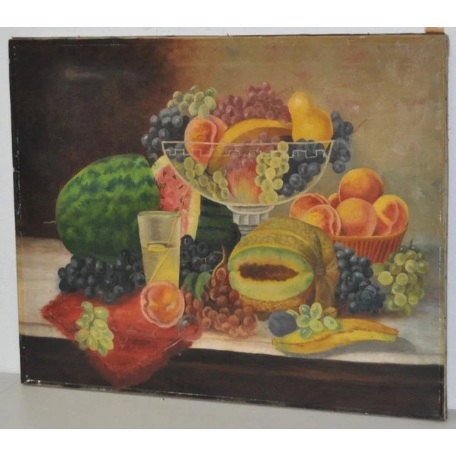 American Late 19th Century Fruit Still Life Oil Painting For Sale - Image 3 of 9