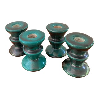 1930s Harald Östergren - Ceramic Candleholders - Upsala Ekeby Sweden- Set of 4 For Sale
