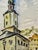 Rustic Henry Emil Salloch Original Watercolor on Paper European Town Square, 1935. For Sale - Image 3 of 6