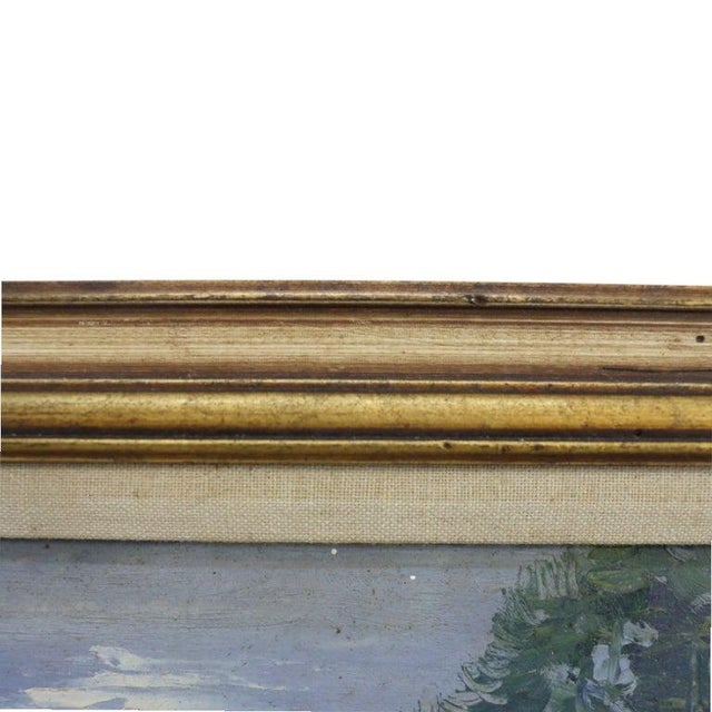 Green Theodore Houston Style New Hope School Oil on Board Impressionist Painting C1930 For Sale - Image 8 of 9