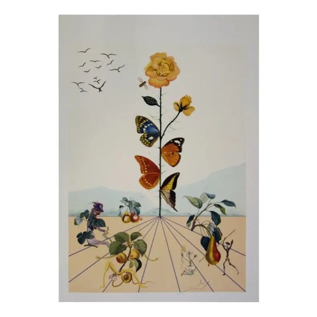 1980s Salvador Dali, Flordali Ii: La Rose Papillon, Lithograph For Sale - Image 4 of 5
