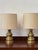 Mid-Century Modern Vintage Table Lamps with Brass Base and Fabric Shade, 1960s, Set of 2 For Sale - Image 3 of 5