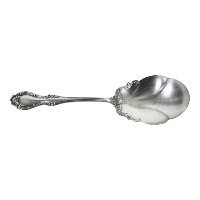 Large Antique 1896 R. Wallace Silver Plated Shell Casserole Spoon, Joan Serving Spoon, Hostess Server Silver Plated Plate For Sale