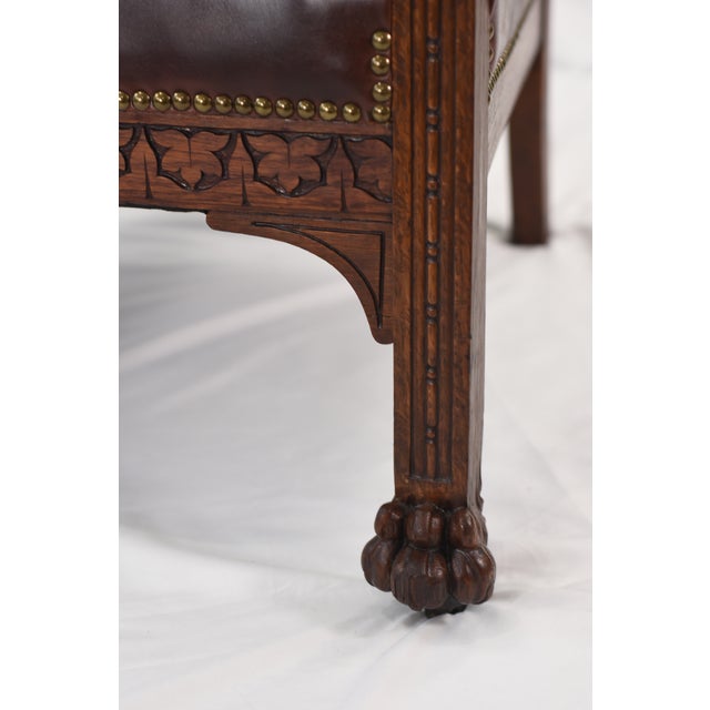 19th Century Gentleman's Library Chair Restored in Axis Deer Hide and Chesterfield Leather For Sale In Washington DC - Image 6 of 17