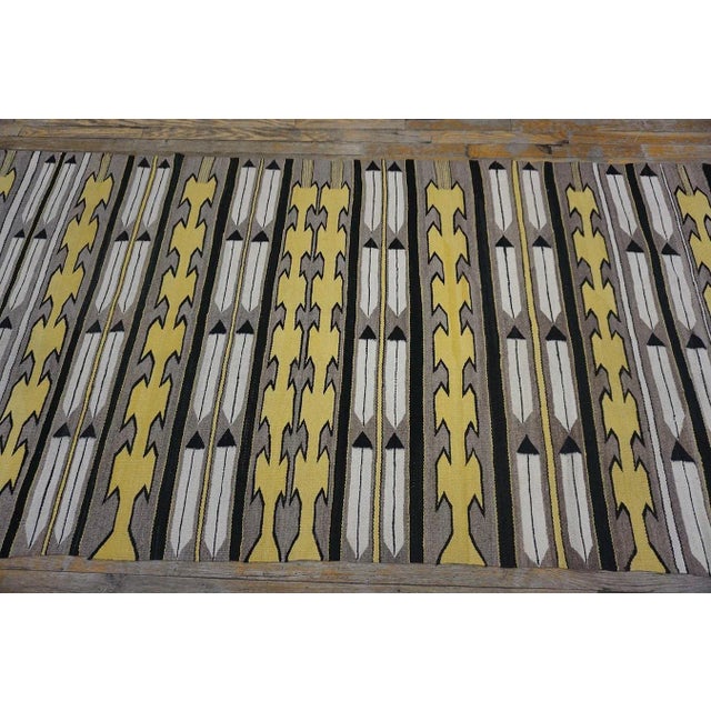 Gray 1930s Antique Gray Allover Tribal Geometric Native American Flatweave Navajo Rug For Sale - Image 8 of 12