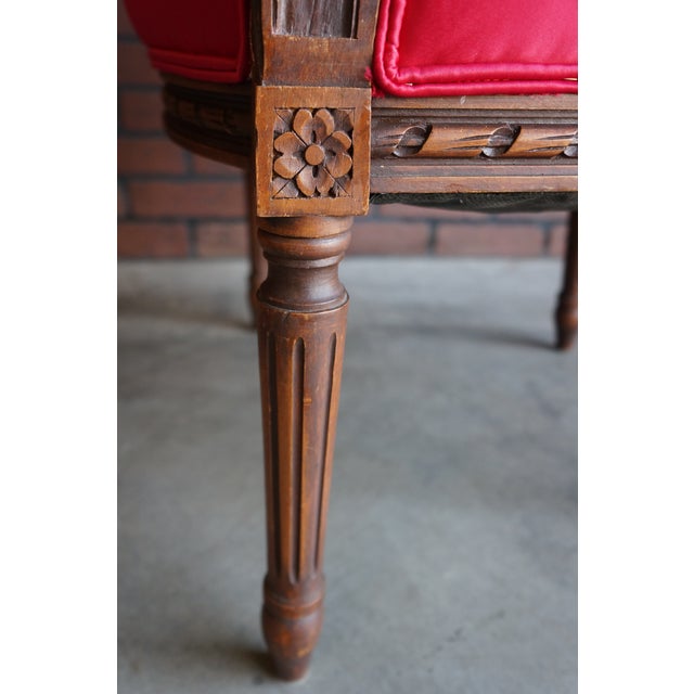 Antique French Carved Walnut Arm Chair For Sale - Image 9 of 10