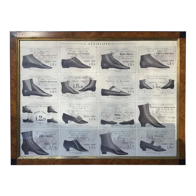 1880s Italian Shoe Advertisement For Sale