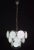 Vintage Italian Murano chandelier in Vistosi style. The chandelier has 18 fantastic alabaster discs in a nickel metal...
